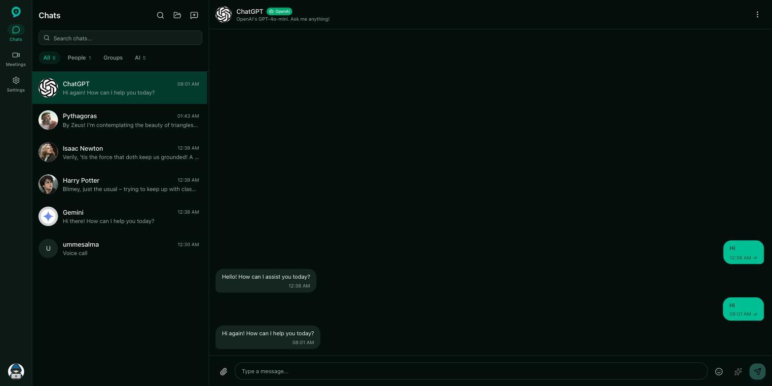 Conversation with ChatGPT showing an OpenAI provider badge in the chat header