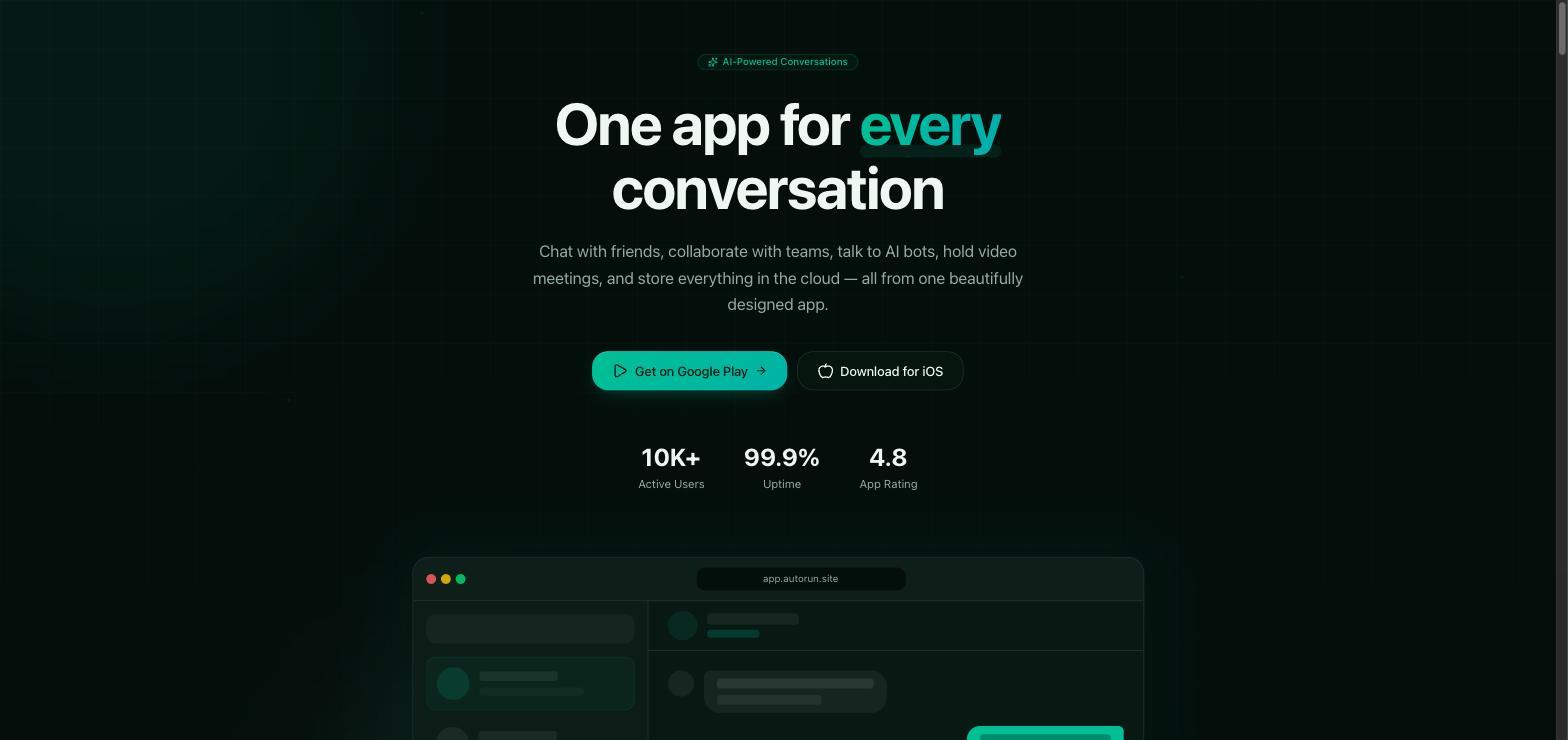 ChatApp homepage