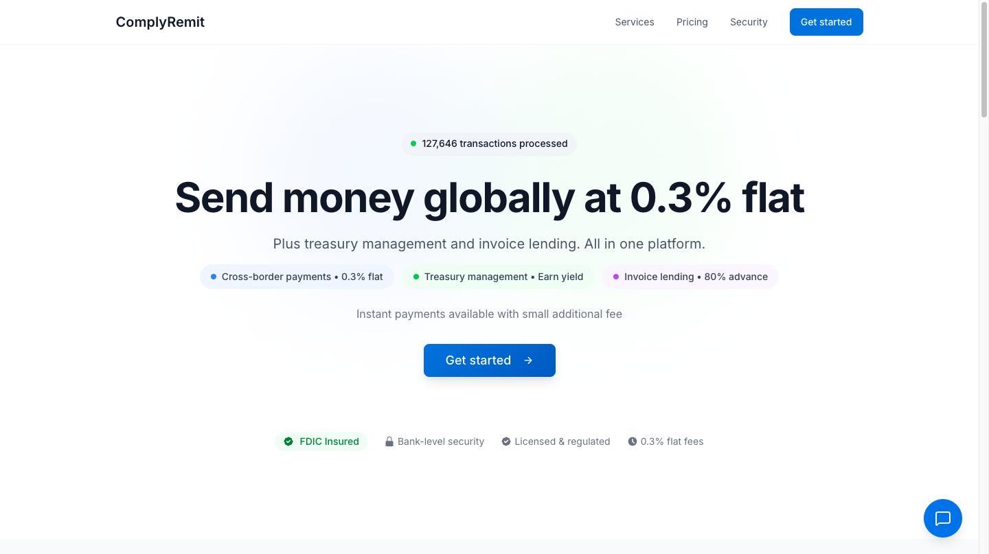 ComplyRemit homepage