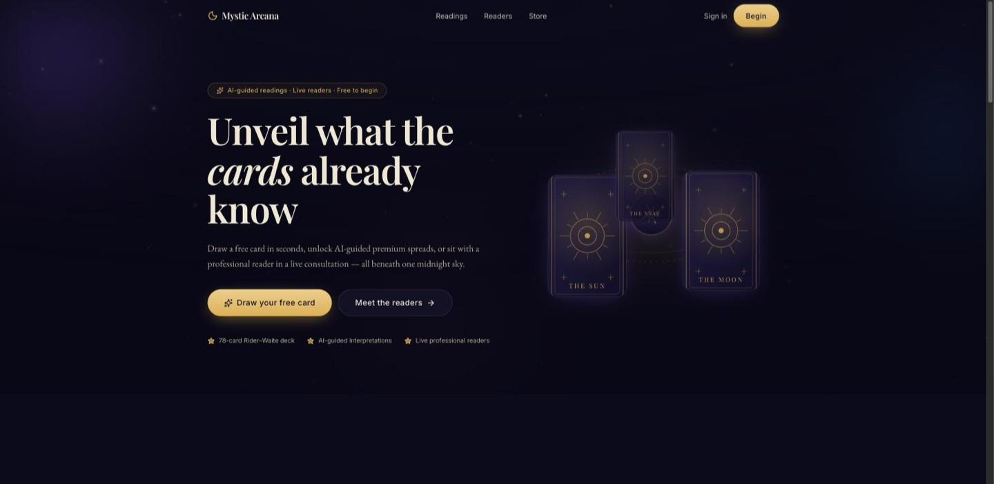 Mystic Arcana homepage